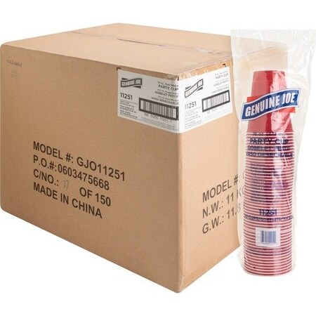 Genuine Joe CUP, PARTY, 16OZ, RED, 20PK GJO11251CT